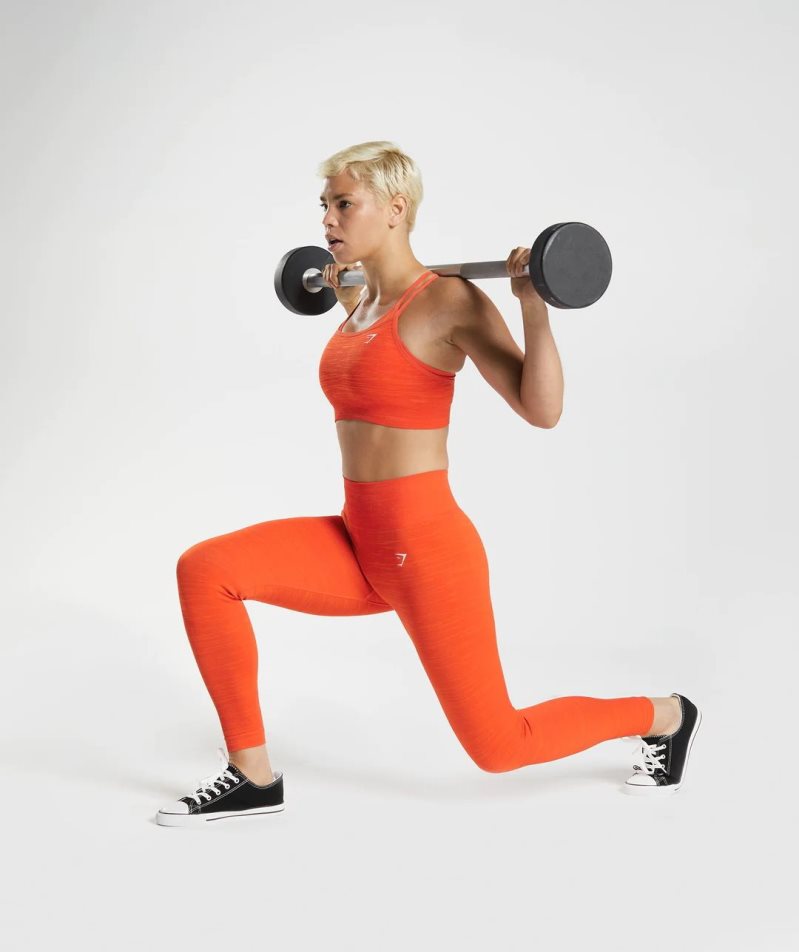 Women's Gymshark Adapt Marl Seamless Sports Bra Orange | CA 5673A8